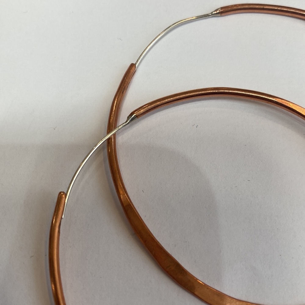Copper 3 inch Hoop Earrings 🌺NWTs - Picture 4 of 4